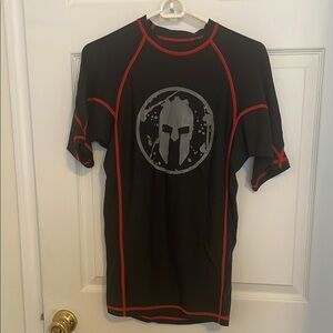 Men's Black and Red Rashguard Shirt